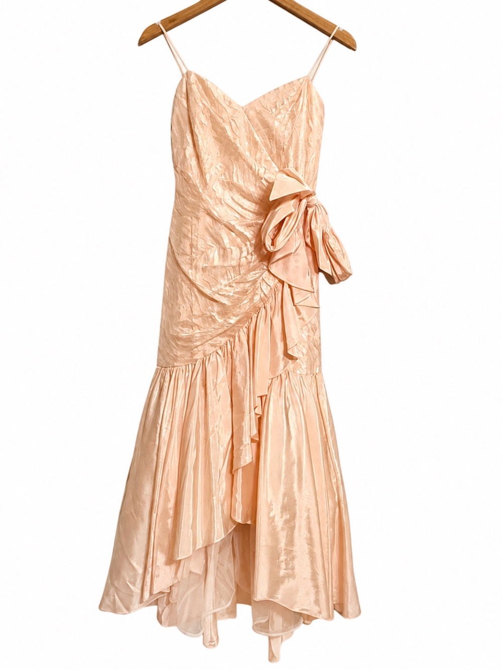 TL4 By Eletra Vintage Peach Lace Taffeta Formal Dress Size 9/10